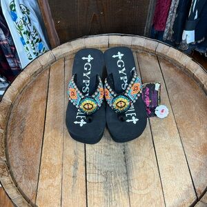 Black Beaded Women's Sandals